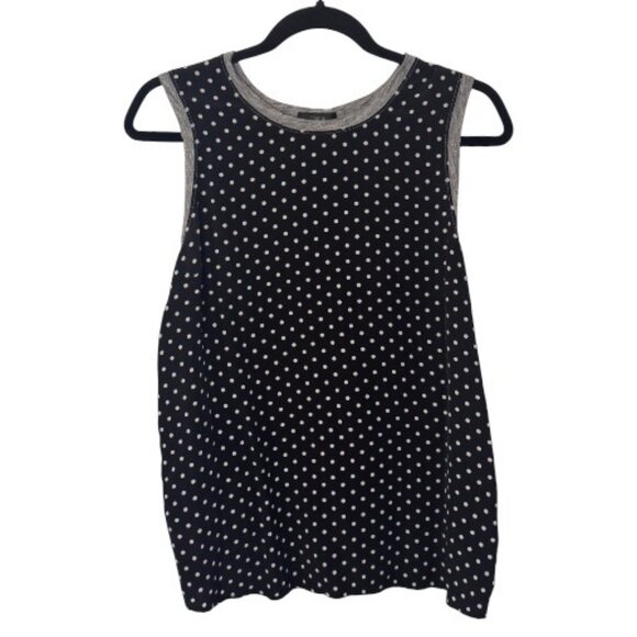 J.Crew black and grey polka dot tank top size M - Picture 3 of 5